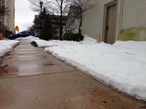 Towson sidewalk shoveled